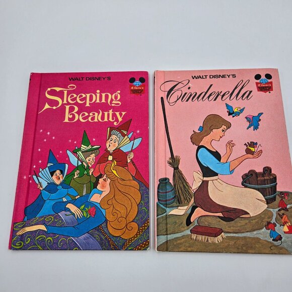 Disney Books Grolier Book Club Cinderella Sleeping Beauty Snow White The Rescuer - Picture 3 of 16